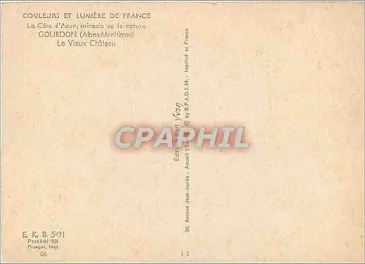 Gourdon — O Velho Castelo — Édition Jean-Jaurès — Verso