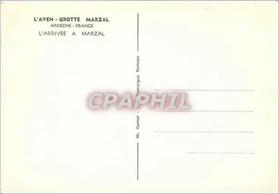 Aven - Gruta Marzal — Ardeche, França — Ph. Gamet, Impr. Domergue Romans — Verso