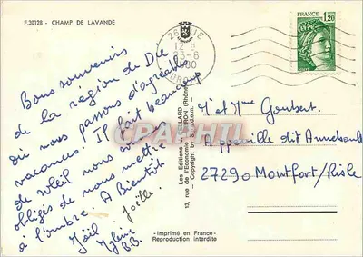 Campo de lavanda — Editor Les Éditions de l'Économie — n° F.30128 — Verso