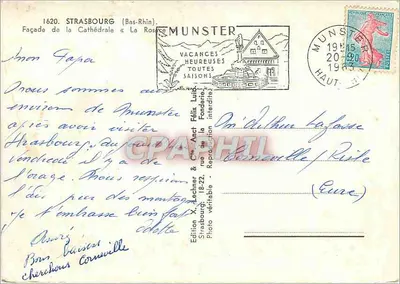 Strasburg (Bas-Rhin) — Fronton Katedry « La Rosée » — Wydawnictwo Félix Lechmer — Rewers