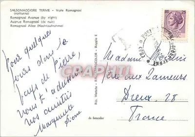 Salsomaggiore Terme - Viale Romagnosi (noite) — editor Rip. Vietata - Relacolor - Reggio — Verso