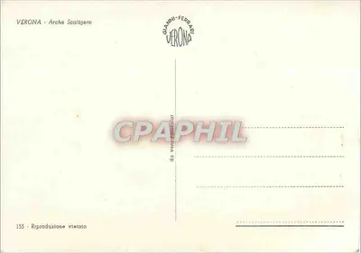 Verona - Arche Scaligere — wydawca Gianni Ferrari, nr 155 — Rewers
