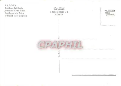 Padova — Bazylika Świętego — wydawca R. Facchinelli e C. Padova — Rewers