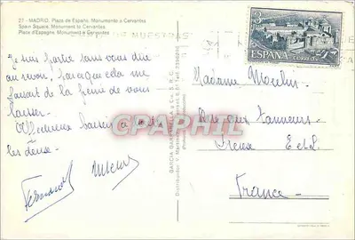 Madryt — Plac Hiszpanii — Pomnik Cervantesa — Garcia Garreella & Cia S.C. (Madryt) — Rewers