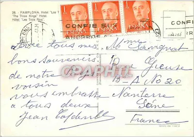 Pamplona — Hotel « Les Trois Rois » en centrale plein — Achterkant
