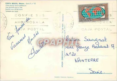 Costa Brava. Blanes — Vista parcial da cidade — Kolor - Impressão Casamajó, série 9, n°12 — Verso