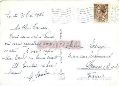 Hotel Hungaria Palace — Venezia — Editore F. Zago, n° 197 — Verso