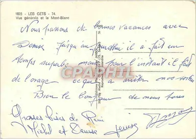 Les Gets - 74 — Ogólny widok i Mont-Blanc — Wydawnictwo Fotograficzne JANSOL — Rewers