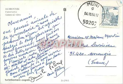 Dubrovnik — Panorama geral — editor turistkomerc-zagreb, série S-2961 — Verso
