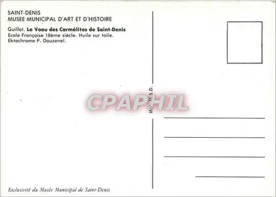 O Voto das Carmelitas de Saint-Denis — Escola Francesa do século 18 — Imp. M.S.D. — Verso