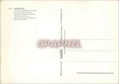 Chalé de Maria Antonieta — Torre da Pescaria — Éditions d'Art Versailles — Verso
