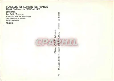 O Petit Trianon — Pavilhão da Música — Éditions Jean Juvon — Verso