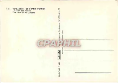 Versailles - O Grande Trianon — O Salão dos Jardins — Éditions d'Art — Verso