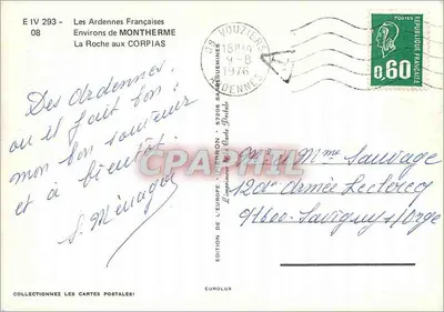 As Ardenas Francesas — Arredores de Monttherme, La Roche aux Corpias — Edição da Europa, Vouziers — Verso