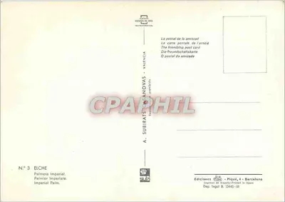 Elche — Imperijski palmiarnia — Wydawnictwo Piquéd — Rewers