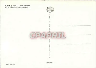 Autun — Widok z lotu ptaka na katedrze Świętego Lazara (XII wiek) — Wydawca Combier — Rewers