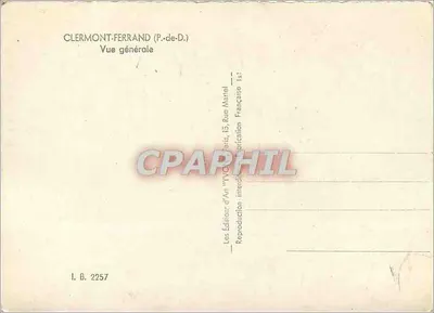 Clermont-Ferrand (P.-de-D.) — Algemene uitzicht — Ansichtkaart uitgeverij d'Arte, 15, Rue Martel, Parijs — Achterkant