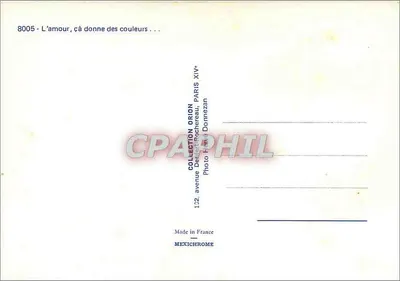 Dois amantes – O amor dá cores… – Coleção Orion, Paris XIV — Verso