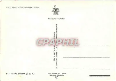 Casas floridas da Bretanha — Ilha de Bréhat (C.-du-N.) — Éditions du Gabier — Verso