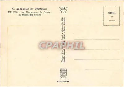I Allineamenti di Carnac — al centro degli ajonc — Edizioni d'Arte Jos, Châteaulin (29) — Verso