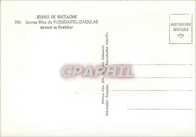 Jovens mulheres de Plougastral-Daoulas — diante do Kreisker — Éditions d'Art JOS, La Baaré, Châteaulin — Verso