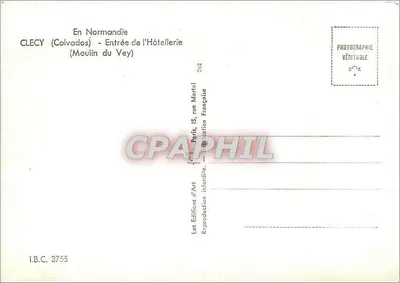 Clecy (Calvados) — Wejście do hotelu (Moulin du Vey) — Les Éditions d'Art, Paryż — Rewers