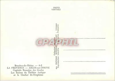 Ruiny Starożytnego Teatru i Wieża Świętego Trofimego — Arles — Wydawnictwo Théo Jac — Rewers