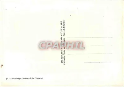 Hérault — Plan Departamental — Wydawca POUX - Albi — Rewers