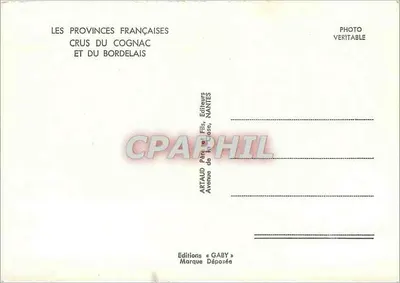 Crus du Cognac et du Bordelais — Kartka ilustrowana — Wydawnictwo Artaud Paré et Fils, Nantes — Rewers
