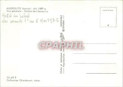 Aussois (73) - Ogólny widok - Łańcuch Sarrazins — Wydawnictwo Grenoble — Rewers