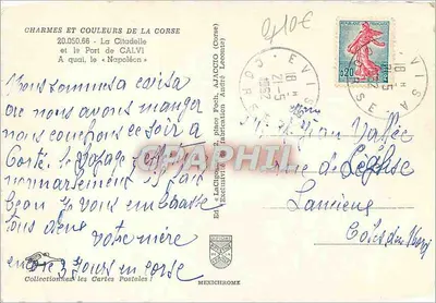 A Cidadela e o Porto de Calvi — Córsega — Editor IRIS, n° 20.050.66 — Verso