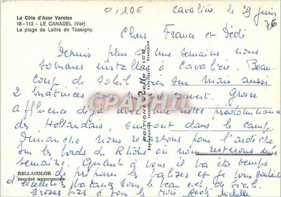 लैट्रे डे टासिग्नी के समुद्र तट — ला कोट डी आजूर वारोइज़ — एडिशन रेल्ला — पीछे