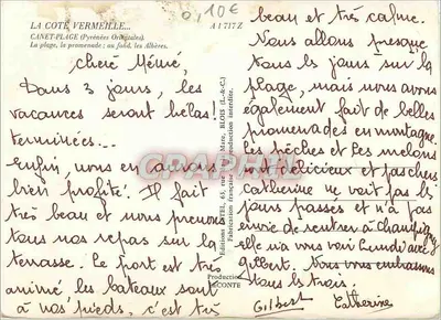 Costa Vermelha — Canet-Plage (Pyrénées Orientales) — Editor Estel — Verso