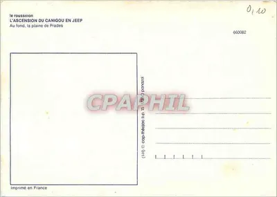 Wspinaczka na Canigou na jeepie — Wydrukowany we Francji — IRIS — Rewers