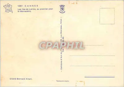 Wyspy Lérins — Klasztor i zamok — Wydawnictwo Altari Art — Rewers