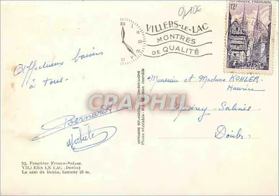 De sprong van de Doubs — Villiers-le-Lac — Drukkerij Rochegude — Achterkant