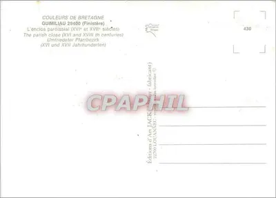 Guimiliau — kościół i parafialny ogród — Éditions d'Art Jackouanne — Rewers