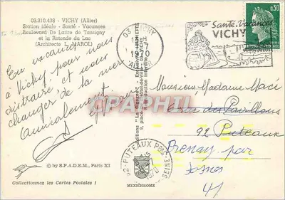 Vichy — Estação ideal - Saúde - Férias e a Rotonda do Lago — edições IRIS — Verso