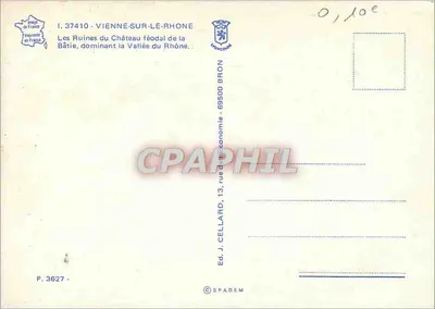 Ruïnes van de Bâtie (13e eeuw) — Vallei van de Rhône ten noorden van Vienne — Ed. J. Cellard, Bron — Achterkant