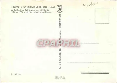Catedral São Maurício — Viena-sur-le-Rhône — Ed. J. Cellard — Verso