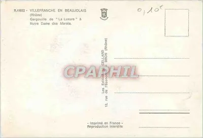 Gargalhada de 'A Luxúria' na Notre Dame dos Marais — Villefranche-en-Beaujolais — Edição Cellaard — Verso