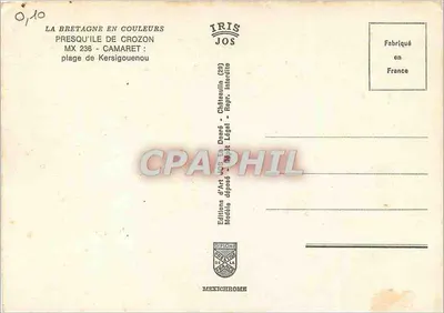 Praia de Kersigouenou — Península de Crozon — Éditions d'Art Jos — Verso