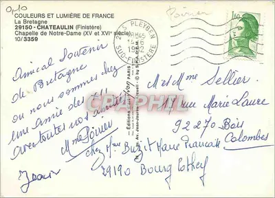 Colombes — Cappella di Nostra Signora — Edizioni Jean-Jaurès — Verso