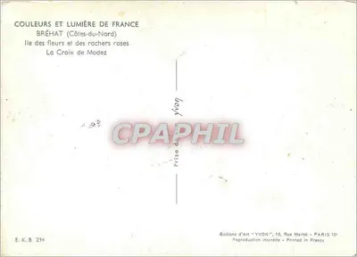 Isola di Bréhat (Côtes-du-Nord) — La Croix de Modez — Éditions d'Art YVON — Verso