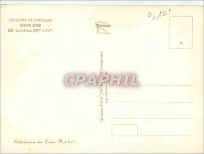 Castelo de Dinan — XIV e XV séculos — Éditions d'Art 'Jack' Louannec — Verso