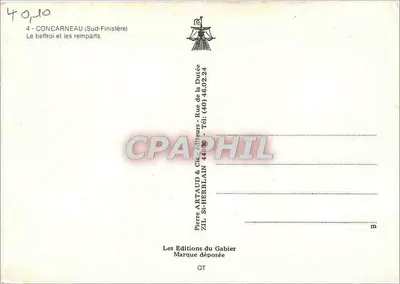 Concarneau — Le beffroi et les remparts — Les Éditions du Gabier — Verso