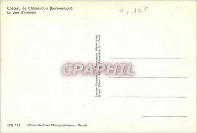 Zamek Châteaudun (Eure-et-Loir) — Dziedziniec honorowy — Urząd Ochrony Zabytków, Wielki Pałac, Paryż — Rewers