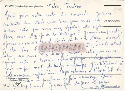 Châtel — Ogólne widoki — Wydawnictwo i Druki Combier / Mâcon — Rewers
