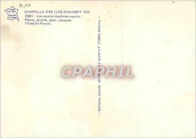 Capela das Ilhas Chausey — Os Quatro Apóstolos Marinhos: Pedro, André, João, Tiago — Edições GAUD, Maincy — Verso