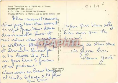 Castelo de Chauvigny — Ruínas e Igreja de São Pedro — Cimy — Verso